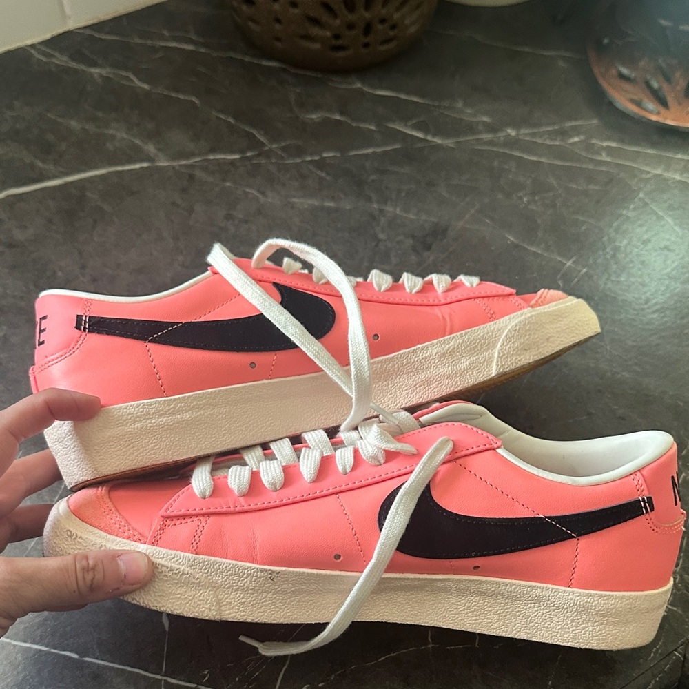 Nike Women's Coral and Black Sneakers